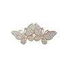 Nova Broche Dupla Borboleta Totalmente Cravejada, Alto Padrão, Elegante, Versátil, Estilo de Nicho, Pino de Fixação Anti-Exposição para Ternos, Atacado