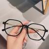 Gafas planas TR90 anti-luz azul de estilo coreano, montura clásica para miopía, famosa en Internet, gafas artísticas para estudiantes.