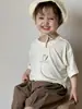 Conjunto de Camisetas de Manga Curta de Verão para Crianças, Estilo Fino, Roupa de Verão para Bebê 2026, Conjunto de Shorts Listrados para Meninos Estilo Coreano
