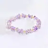 Pulseira de Ametista Natural Irregular Qianjing Wanma, Pulseira de Contas DIY de Luxo Leve de Nicho para Mulheres, Cristal de Ágata Atacado