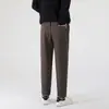 Calças casuais masculinas para o trajeto de verão, calças retas largas, calças versáteis de moda estilo Hong Kong, com bom caimento, slim fit