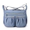 Nova Bolsa Casual Simples Feminina com Múltiplos Bolsos Moda Bolsa de Ombro de Tecido de Nylon Feminina Leve Grande Capacidade Bolsa Transversal