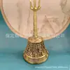 Sino de Cobre Artesanal Antigo Sino Yin Yang Mestre de Feng Shui Sino Taoísta Sino de Cobre de Três Pontas Latão Ritualístico Três Sinos Claros
