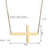Versión coreana del nuevo collar de cruz simple para damas, collar de suéter de clavícula fina de acero de titanio, joyería al por mayor