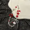 Estilo Ins Lindo Casa de Gato Kt Lazo Funda para Teléfono Correa Llavero de Cámara CCD con Cuentas DIY Encanto para Bolso D