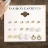 Nuevo juego de pendientes de tono dorado de lujo ligero para mujer, corazón de rosa perla estilo ins, combina a tu gusto, chica delicada, venta al por mayor