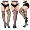 Ropa interior sexy con tirantes antideslizantes y cintura alta para mujer, medias de seda unidas con extremos abiertos, malla fina, ropa interior sexy de malla gratis