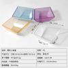 Prato de lanche de plástico KTV mesa prato de sementes de melão prato de lanche quadrado listrado com renda padrão vertical cor transparente prato doméstico