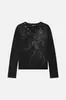 Moda Masculina e Feminina Novidades, Tendência High Street Camiseta Harajuku Ins Punk com Estampa de Strass, Roupas com Design de Nicho Gótico