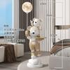 Oso Padres e Hijos Almacenamiento Adornos Grandes de Pie Lámpara de Luna Mueble de TV Mesa Lateral de Sofá Decoración de Hotel Club