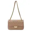 Bolsa de Ombro Única com Corrente de Nicho da Moda Feminina 2026 Novo Estilo Coreano Versátil Bordado Acolchoado de Diamante com Fio Bolsa Pequena Quadrada Transversal com Fecho
