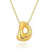 Collar con colgante de 26 letras del alfabeto inglés, chapado en cobre transfronterizo, oro real de 18k, liso, de burbuja de globo, gordito, lindo, versión Q