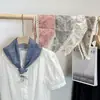 Bufanda Triángulo de Encaje Bufanda de Flores Japonesa y Coreana Bufanda Pequeña Suave Protección para el Cuello de Mujer para Habitación con Aire Acondicionado de Primavera y Verano Bufanda Pequeña de Seda