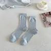 Meias Femininas de Meia-Canela para Primavera e Verão, Estilo Coreano Moderno, Versáteis Meias de Algodão com Bolinhas e Borda Enrolada, Meias Femininas Sem Costura