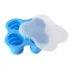 Forma de Gelo de Silicone com 4 Cavidades e Tampa Dobrável Forma Caseira de Sorvete Caixa de Suplemento Alimentar de Silicone para Crianças