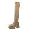 Otoño e Invierno 2024 Nueva Moda Celebridad de Internet Versátiles Botas Altas de Puffin con Suela Gruesa Elásticas Aumentadas Botas Martin de Moda para Mujer