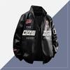 Transfronterizo Nuevo Modelo2025 Nueva Chaqueta de Cuero para Motociclista Abrigo de Cuero para Hombre Ropa Exterior para Hombre Color Sólido Chaqueta de Carreras Estampada