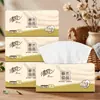 Papel de Seda Qingfeng, Grueso y Suave, Edición Dorada, 110 Hojas por Paquete, Caja Completa, Servilletas, Pañuelos Faciales, Papel Higiénico para el Hogar, Papel de Seda