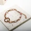 Pulsera Circular Clásica Europea y Americana Moda Viento Simple Chapado 18K Cadena Rectangular Brillante Pulsera Geométrica de Acero de Titanio Exportación