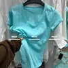 Moda Coreana Dongdaemun Verano 2026 Nuevo Diseño Versátil Dopamina Cuello en V Hombro Normal Manga Corta Camiseta para Mujer