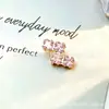 Aretes Serie Oro Rosa F136 Aleación de Titanio 2 Piezas G23 Titanio Rosca Interna Zirconia Studs Labret Aretes Joyería para Piercing