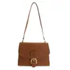 Bolsa Quadrada Pequena Retro Fosca de Alta Qualidade para Mulheres, Bolsa de Ombro Transversal Fashion e Versátil, Bolsa para o Dia a Dia com Fivela de Cinto Estilo Carteiro