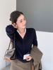Roupas de Hong Kong e Americanas! Cardigan Tricotado Falso Duas Peças de Acetato/Algodão para Mulheres, Blusa Interna de Gola V para Outono