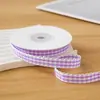 Cinta de Encaje a Cuadros Color Caramelo de 1 cm Cinta Ondulada para Orejas Macarrón Colorido Tocado DIY Pasador Moño