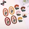 Ropa Casual Versátil, Ropa, Bolsos, Parches Decorativos, Nueva Serie Ovalada Parche Bordado de Flores Parches de Tela