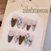 Joias para Unhas com Laço Aveludado Popular na Internet Borboleta de Pelúcia Tridimensional Laço Mistura de Acessórios para Unhas