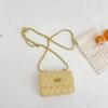 Bolsa de Moda para Padres e Hijos Estilo Occidental Estilo Chanel Bolso Cruzado con Cadena Accesorios de Verano para Niñas Bolso Cuadrado Pequeño Billetera
