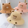 Sombrero de Paja con Visera Solar para Bebé de Verano Oso Lindo Niño Lindo Sombrero de Ala Ancha Protección Solar Niña Sombrero de Pescador Sombrero de Verano para Niños