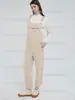 2023 Amazon estación independiente transfronterizo para mujer bolsillo color liso correa de hombro ajustable mono pantalón de tirantes de lana de cordero