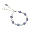 Pulsera de cristal de perla de agua dulce de jade Dongling azul para mujer, estilo coreano, moda simple, elegante, personalizada, pulsera de celebridad cibernética