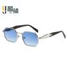 Gafas de Sol Metálicas Poligonales Retro para Hombres y Mujeres Lujo Accesible Transfronterizo Estilo Europeo y Americano Gafas de Sol de Moda Gafas de Sol para Conducir al Aire Libre