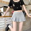 Falda Corta Plisada de Línea A de Cintura Baja Sexy Americana 2025 para Chicas Dulces y Picantes Anti-Exposición Deportiva Pura Deseo Falda Shorts tipo JK