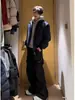 Calça Casual Longa Flare Plissada Cleanfit Retro Americana Solta Tendência Fluida Versátil