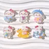 Accesorios de resina luminosa linda serie del gato KT DIY pegamento de crema hechos a mano pasadores para el pelo, gomas para el pelo, dijes para zapatos y horquillas