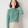Suéter de cashmere oversized com gola alta meia para mulheres, novo estilo outono/inverno, malha de lã de caimento solto para base