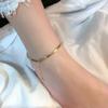Tobillera Especial de Hueso de Serpiente para Mujer Cadena de Tobillera de Oro Rosa de 18K para Mujer Estilo Coreano Distintivo Simple Popular Nueva Moda