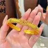 Tienda de Oro Mismo Estilo Arena Dorada Campana Ruyi Pulsera de Bendición para Mujer Nuevo Estilo Chino Abierta Ajustable Pulsera Versátil Venta al por Mayor