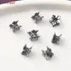 Prata Esterlina Borboleta Flor Padrão Martelo Anel Corrente Espaçador Contas Acessórios Retrô Velho DIY Feito à Mão Material para Miçangas Acessórios para Joias