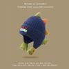 Gorro de Invierno para Bebé con Protección para las Orejas, Gorro de Punto Grueso con Diseño de Dinosaurio Estéreo Lindo, Gorro Cálido a Prueba de Viento con Forro de Felpa para Niños