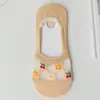 Calcetines de Flor de Cerezo para Mujer Verano Delgados Seda de Vidrio Silicona Antideslizantes No se Caen Boca Baja Invisibles Tipo Barco Calcetines de Moda