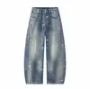Yidao Vintage Otoño 2026 Nuevos Jeans Americanos Lavados con Rayos Pierna Torcida Unisex Sueltos Pierna Ancha Pantalones Casuales