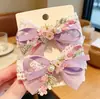 Grampo de Cabelo Infantil para Primavera e Outono Simples Laço de Pérola Grampo Super Fada Acessórios de Cabelo para Cabeça de Menina Grampo Fofo