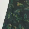 Vermelho Cinza RosaFundo Verde Vintage com Flores Vermelhas Tecido Estampado Xiangyunsha 100% Viscose Novo Estilo Chinês Tecido para Vestido Qipao
