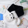 Novo cachecol infantil costura cor combinando fofo desenho animado acolchoado pelúcia panda gatinho cachecol outono e inverno quente
