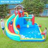 Castillo Inflable Doctor Dolphin para Niños, Pequeño Castillo Inflable con Aspersor de Agua para Interiores, Cama Inflable para Saltar en Casa, Tobogán, Piscina de Olas