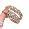 Pulsera de Metal Estilo Transfronterizo Europeo y Americano Diseño Exagerado Nicho Retro Hueco Circonita Pulsera Lujo Ligero Sensación de Alta Gama Joyería de Mano